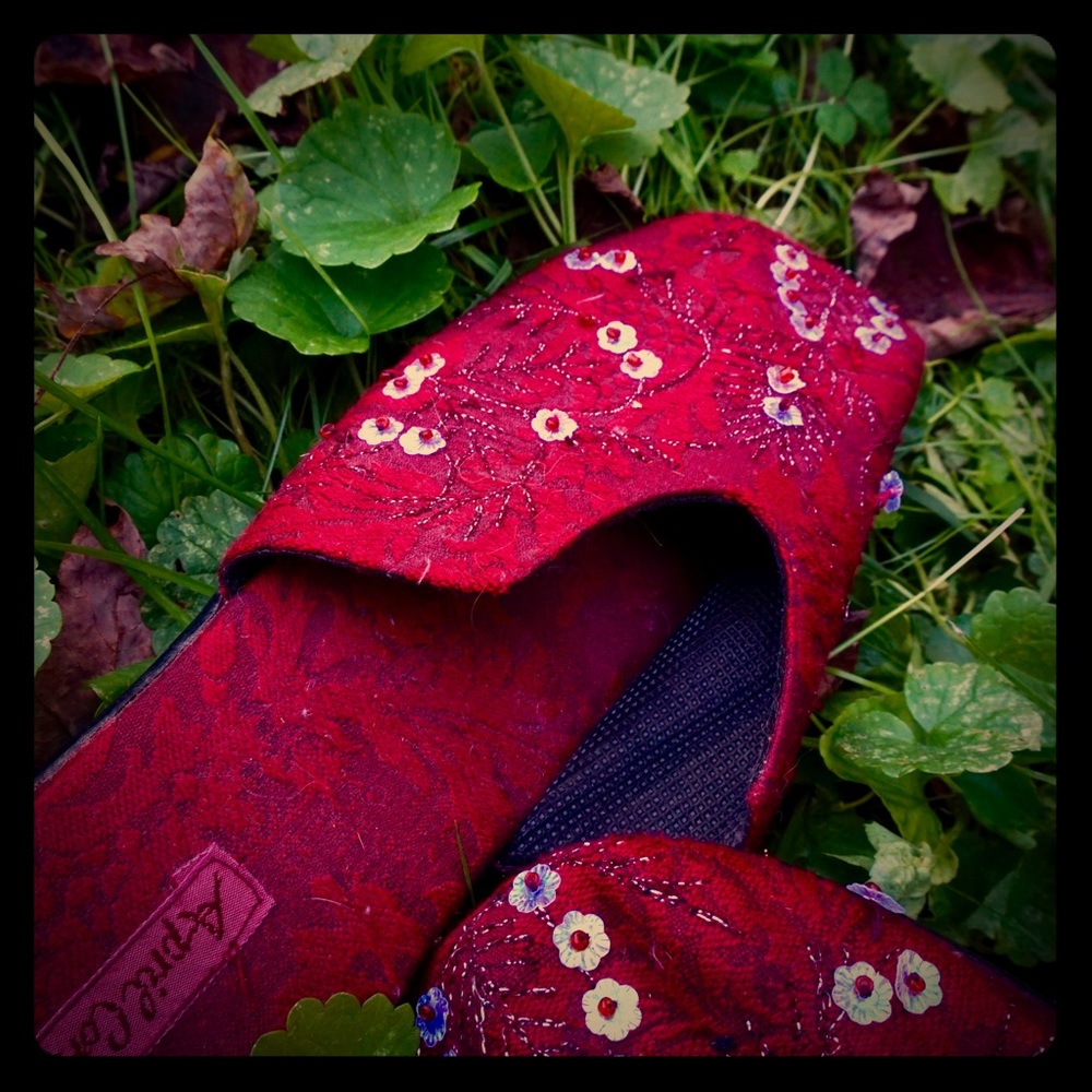 Beautiful vintage beaded mules